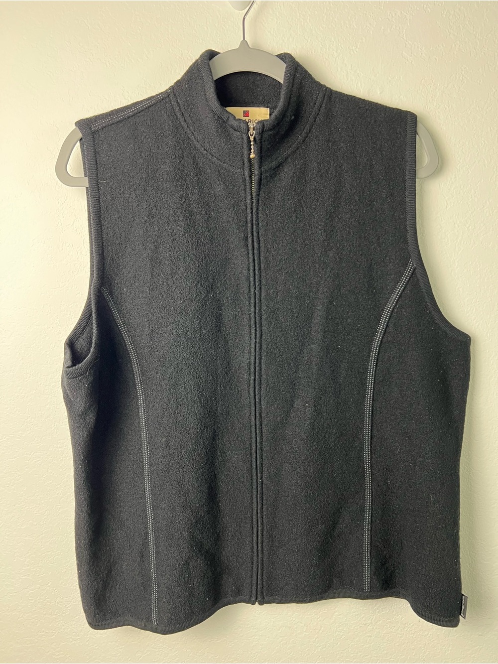 Woolrich Vintage Black Wool Zipper Front Vest Fall Winter Office